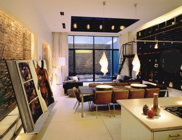 Exposed brick wall - gorgeous texture and warmth to bring the outside environment