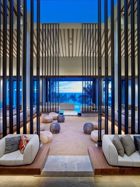The colour palette is plush but understated, with warm browns and greys the order of the day, so as to not detract from the beautiful surroundings